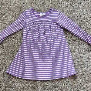 Hanna Andersson Lavender and White Striped Dress 120